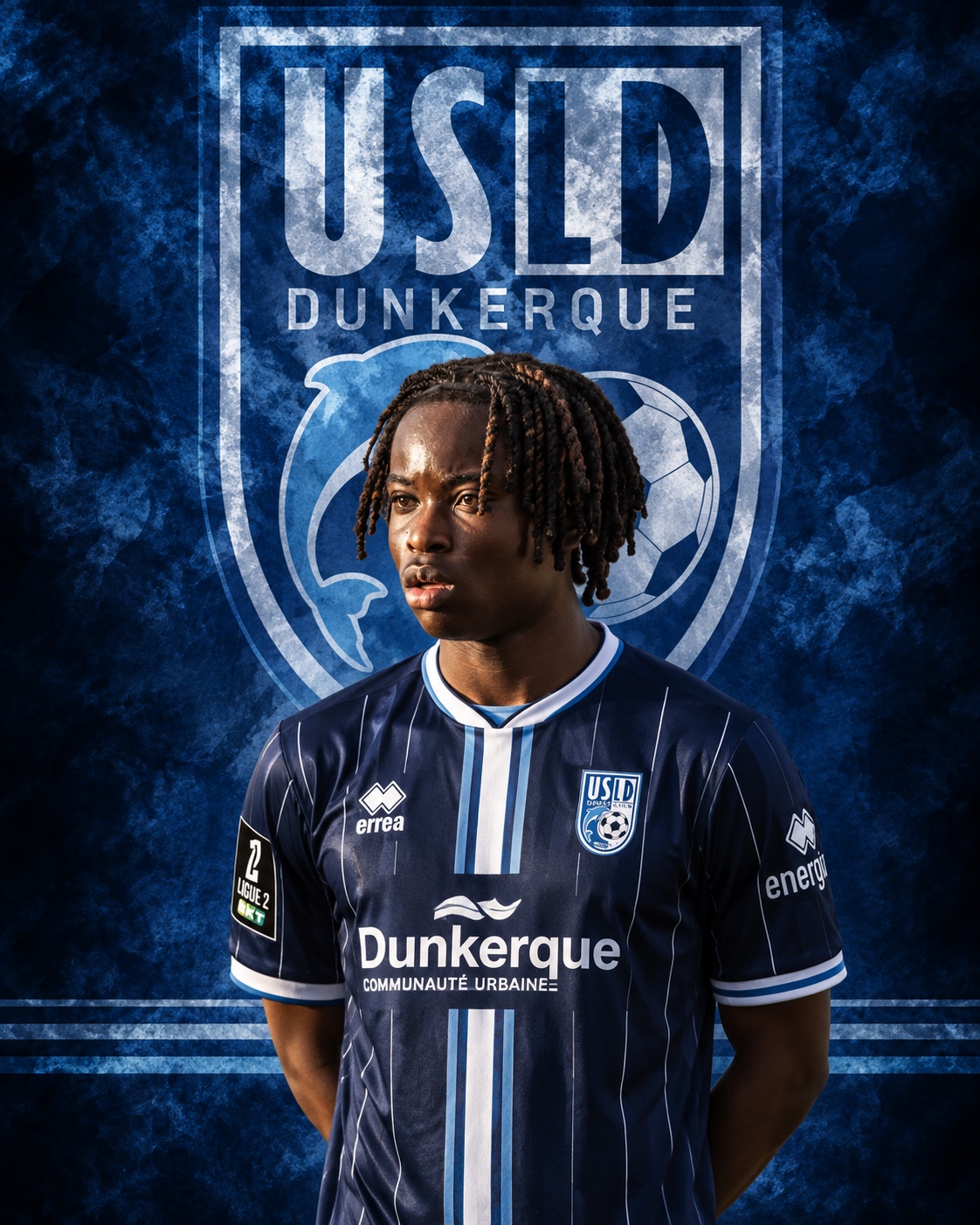 Aaron Saku en action avec l’USL Dunkerque